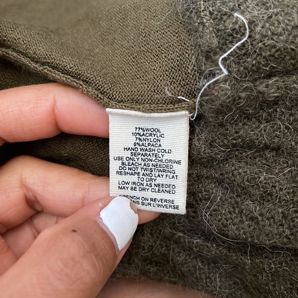 Anthropologie Moss Green Wool Blend Cardigan - Picture 5 of 6